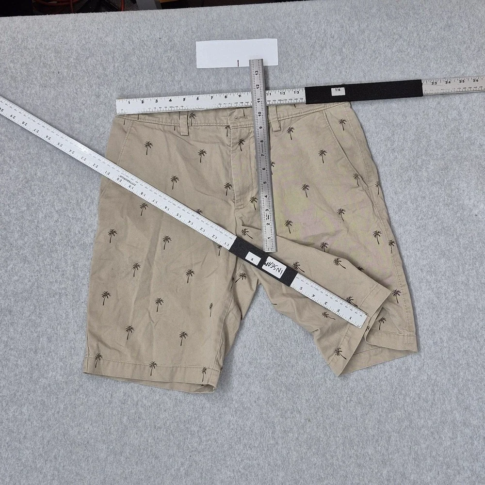 Banana Republic Men Shorts 32 Khaki Emerson Chino‎ Twill Palm Trees